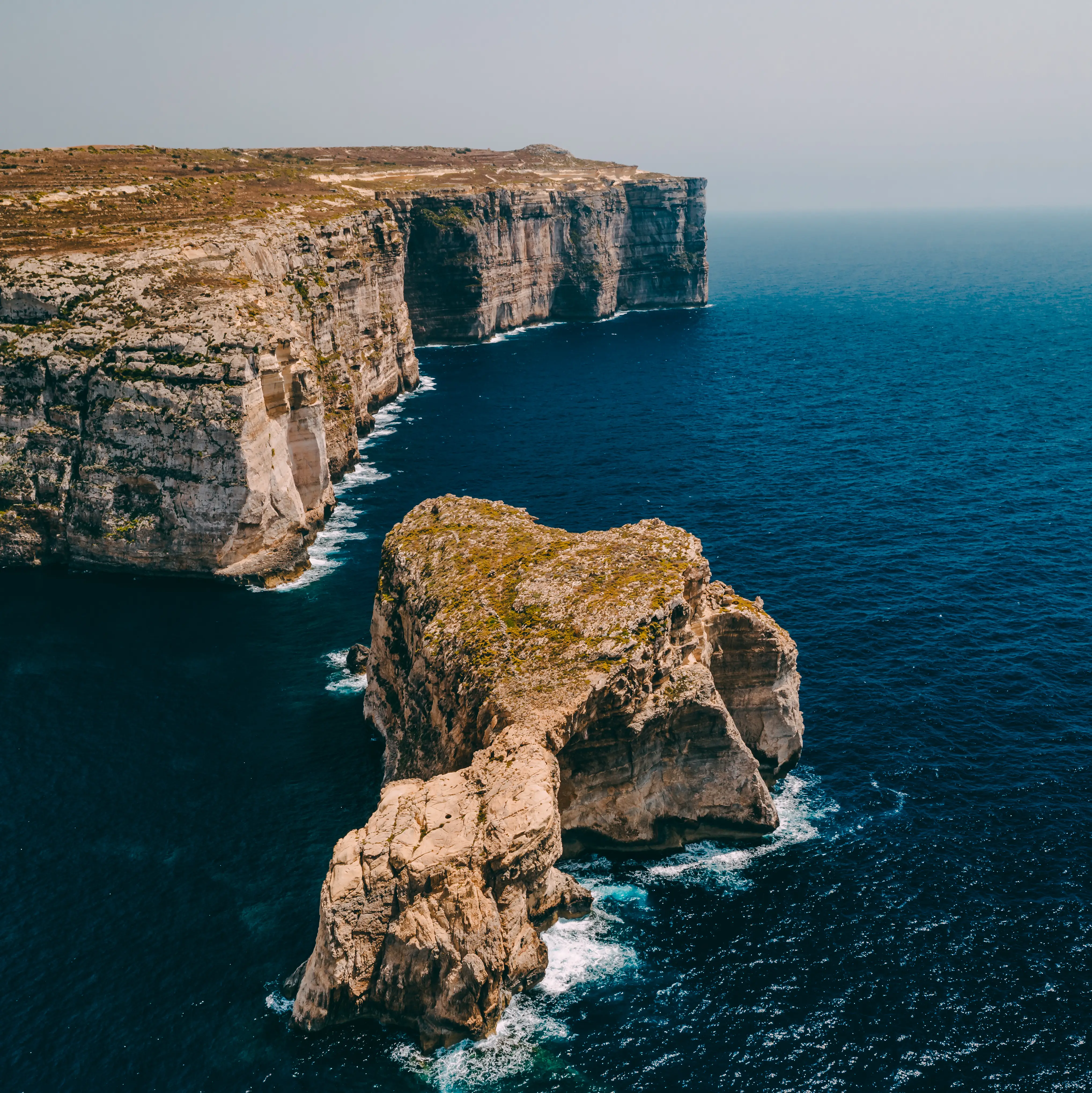 Fungus Rock - Gozo An aerial shot of Fungus Rock, found along the Gozitan coastline.