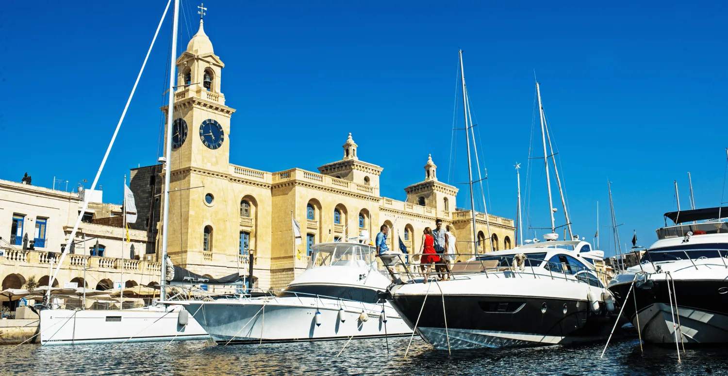 BirguWaterfrontShot A shot of Birgu waterfront including yauchts.