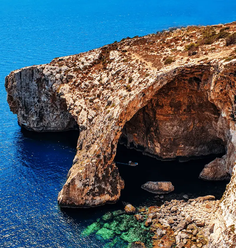 Blue Grotto A shot of the blue grotto from above