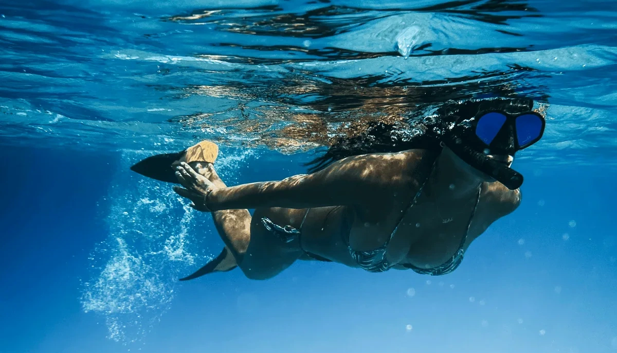 SnorkelingInMalta A shot of a snorkeler in Malta
