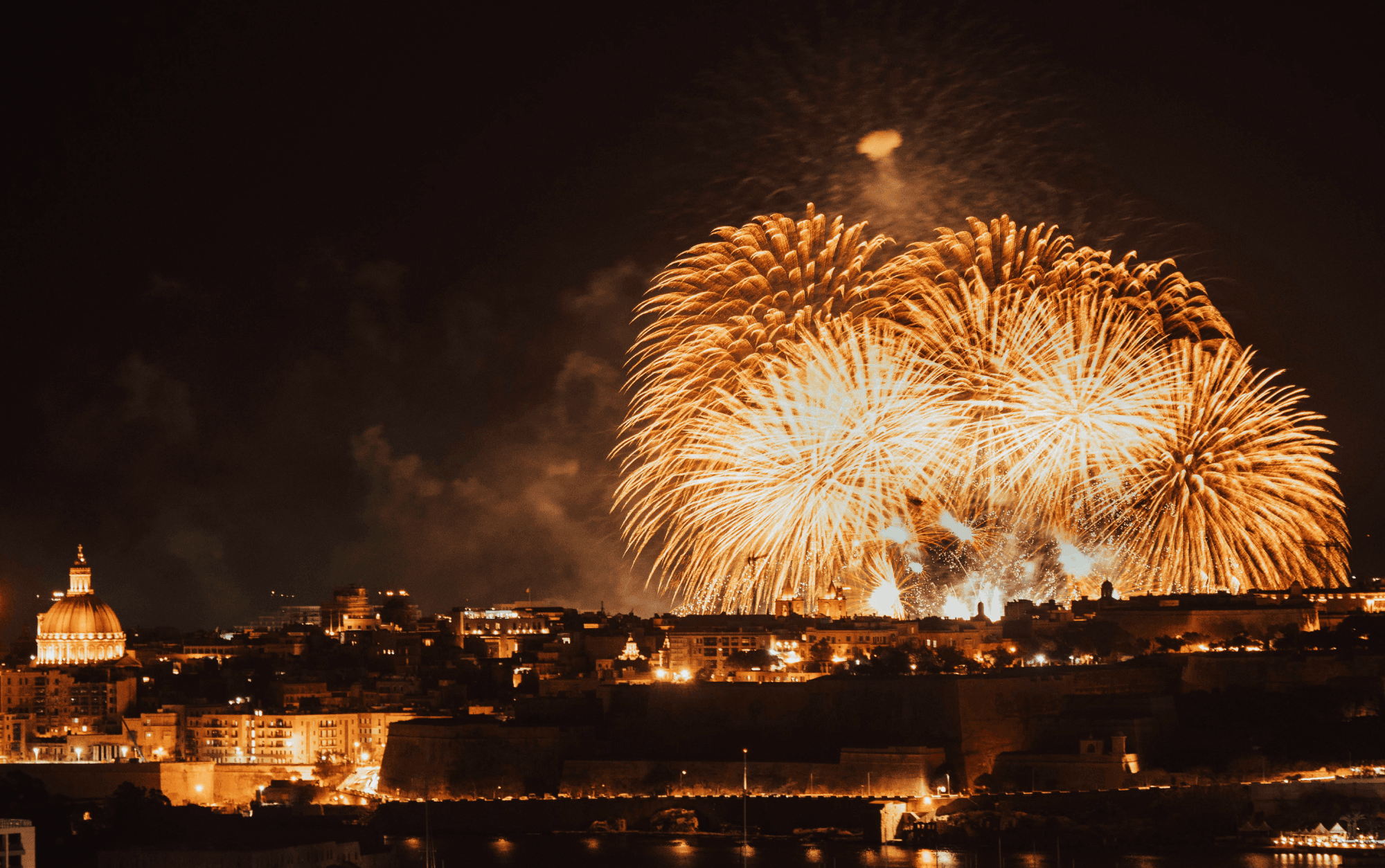 Valletta Fireworks Festa fireworks over Valletta