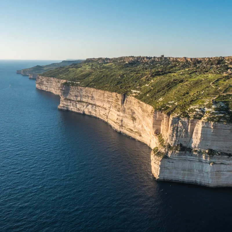 An areal view of Dingli Cliffs